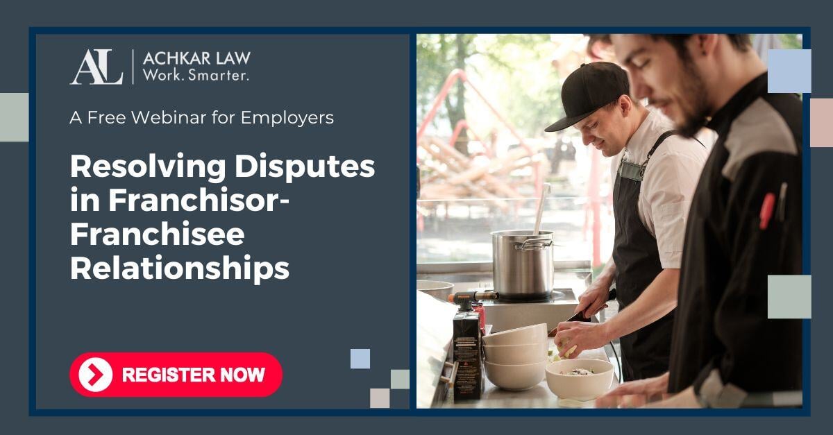 Resolving Dispute in Franchisor-Franchisee Relationships